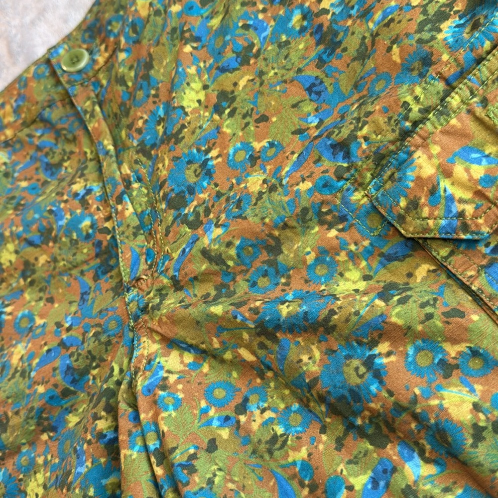 NWOT Lucy & Yak Avery Cotton Cargo Shorts Green Floral Size W26 - Picture 8 of 15